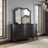 Chery Dresser Mirror, 39x46 Beveled Edges and Classic Black Wood Frame