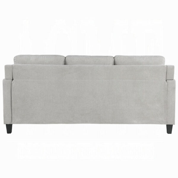 Royi Sofa, Track Armrest, 78 Inch, Gray Fabric Seat w Tufted Backrest