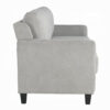 Royi Sofa, Track Armrest, 78 Inch, Gray Fabric Seat w Tufted Backrest