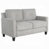 150220266992435b2fd63.jpeg Royi Loveseat, Track Armrest, 58 Inch, Gray Fabric w Tufted Backrest