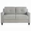 150220266992435cdfcf0.jpeg Royi Loveseat, Track Armrest, 58 Inch, Gray Fabric w Tufted Backrest