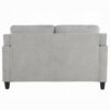 150220266992435e3a633.jpeg Royi Loveseat, Track Armrest, 58 Inch, Gray Fabric w Tufted Backrest