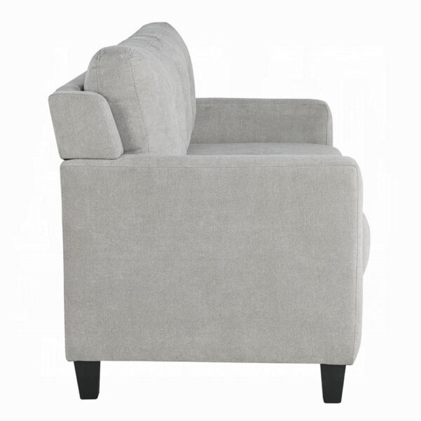 150220266992435fc9286.jpeg Royi Loveseat, Track Armrest, 58 Inch, Gray Fabric w Tufted Backrest