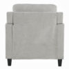 Royi Accent Chair, Track Armrest, Gray Fabric Seat w Tufted Backrest