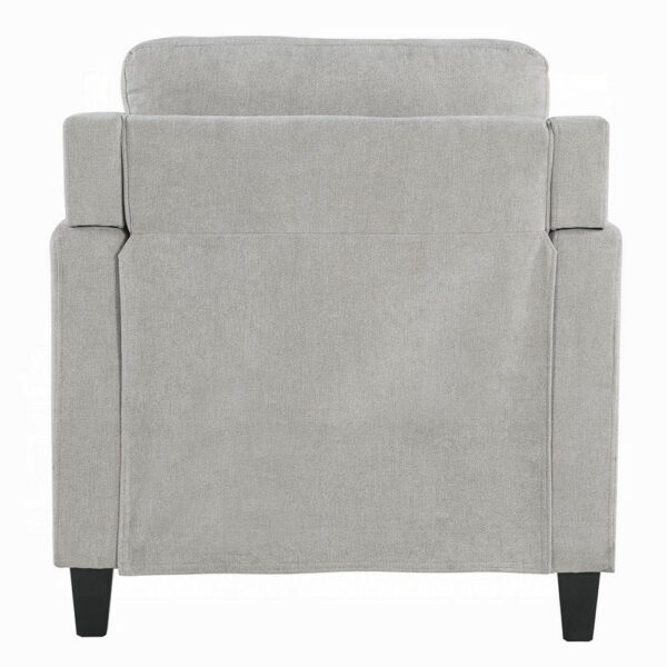 Royi Accent Chair, Track Armrest, Gray Fabric Seat w Tufted Backrest