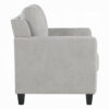 Royi Accent Chair, Track Armrest, Gray Fabric Seat w Tufted Backrest
