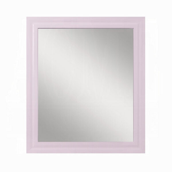Tyra Accent Dresser Mirror, Sleek Square Wood Frame, 34x39 Glossy Pink