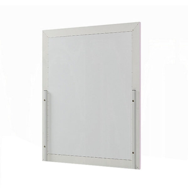 Tyra Accent Dresser Mirror, Sleek Square Wood Frame, 34x39 Glossy Pink