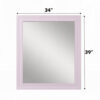 Tyra Accent Dresser Mirror, Sleek Square Wood Frame, 34x39 Glossy Pink