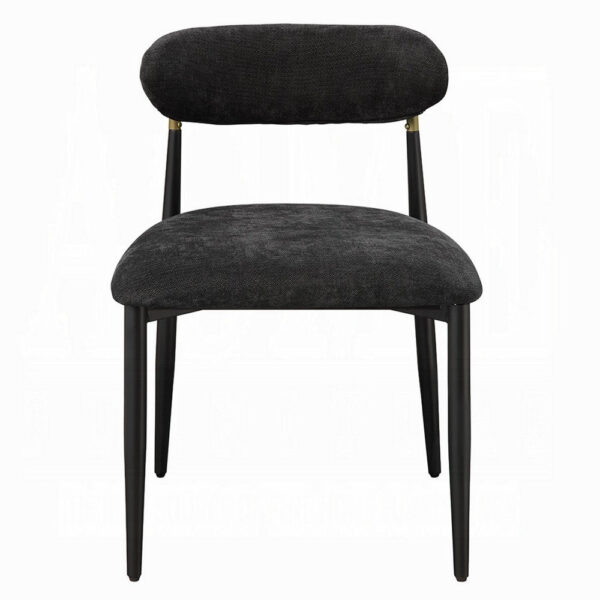 15022026699243c35fe2a.jpeg Vonn Side Dining Chair Set of 2, Black Chenille, Curved, Metal Legs