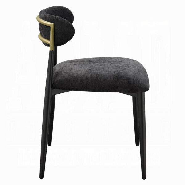 15022026699243c4de443.jpeg Vonn Side Dining Chair Set of 2, Black Chenille, Curved, Metal Legs