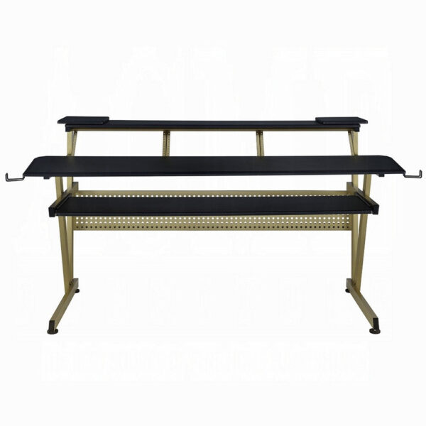 Vion 71 Inch Music Producer Desk for Computer, Black, 3 Tier Shelves