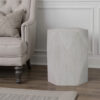 1502202669924426252f4.jpeg Hano Side End Table, White Rubberwood, 22 Inch, Geometric Design Body