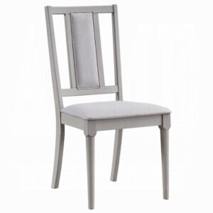 Mori Dining Side Chair Set of 2, Cutout Back, Linen Seat, Natural Gray