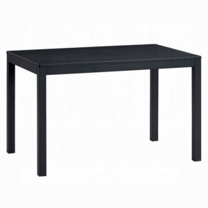 Frey Dining Table, 47 Inch Rectangular Top, Scandinavian Black Wood