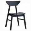 Frey 4pc Dining Side Chair Set, Low Curved Back, Scandinavian Black
