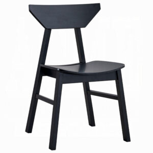 Frey 4pc Dining Side Chair Set, Low Curved Back, Scandinavian Black