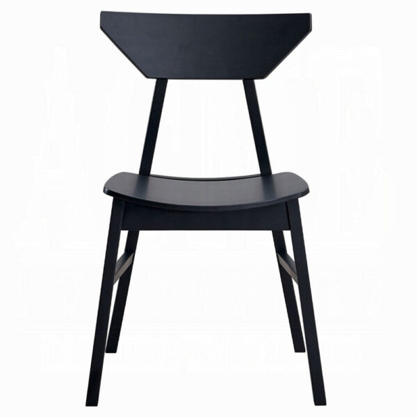 Frey 4pc Dining Side Chair Set, Low Curved Back, Scandinavian Black