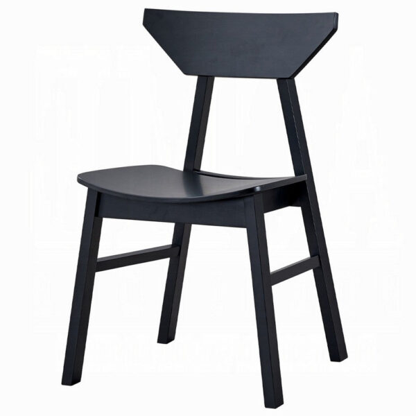 Frey 4pc Dining Side Chair Set, Low Curved Back, Scandinavian Black