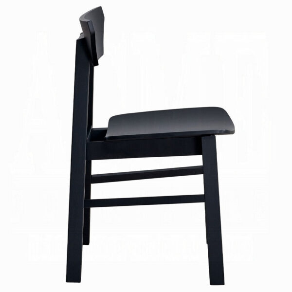 Frey 4pc Dining Side Chair Set, Low Curved Back, Scandinavian Black