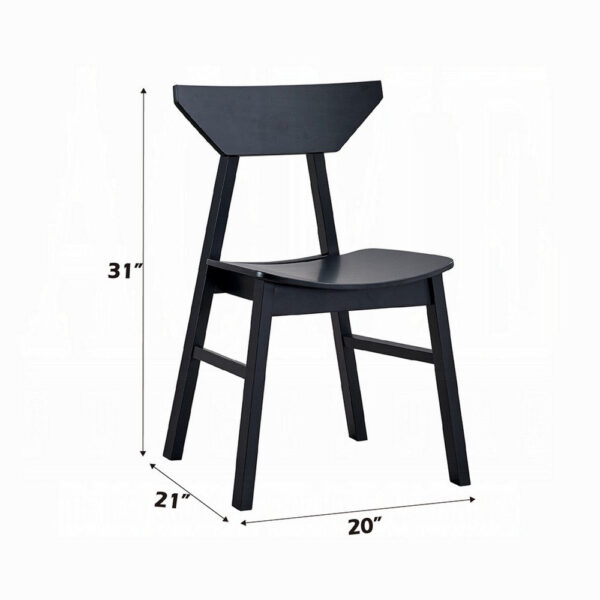 Frey 4pc Dining Side Chair Set, Low Curved Back, Scandinavian Black