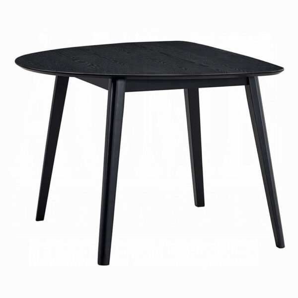 Rory Dining Table, 43 Inch Half Moon Top, Scandinavian Black Wood
