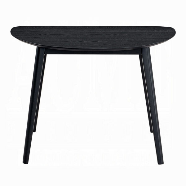 Rory Dining Table, 43 Inch Half Moon Top, Scandinavian Black Wood