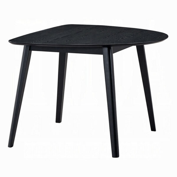 Rory Dining Table, 43 Inch Half Moon Top, Scandinavian Black Wood