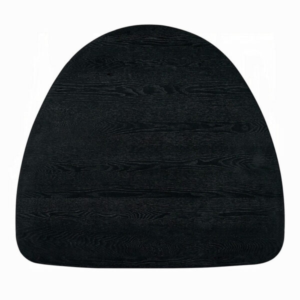 Rory Dining Table, 43 Inch Half Moon Top, Scandinavian Black Wood