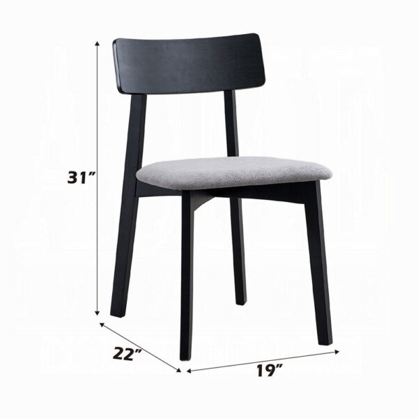 Rory Dining Side Chair Set of 2, Low Curved Back, Scandinavian Black