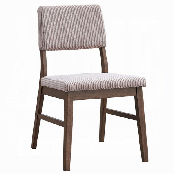 150220266992453d79602.jpeg Koen Dining Side Chair Set of 2, Beige Corduroy Cushion, Walnut Brown