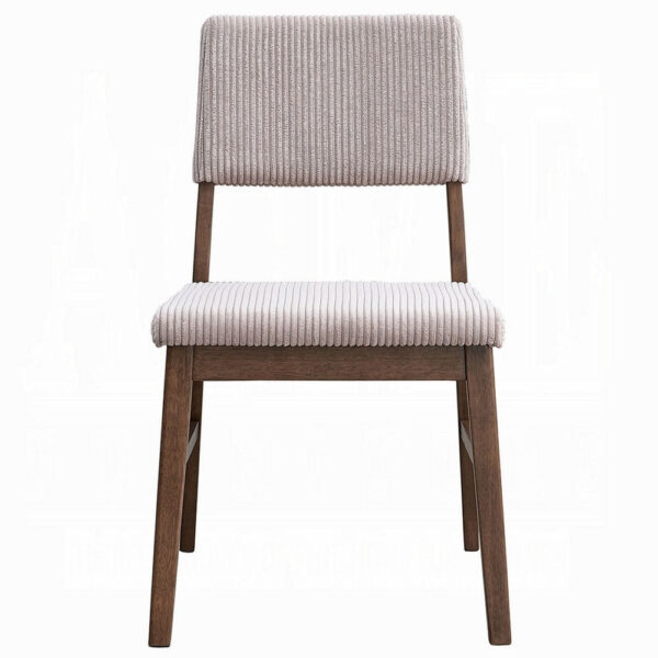 150220266992453ea39d6.jpeg Koen Dining Side Chair Set of 2, Beige Corduroy Cushion, Walnut Brown