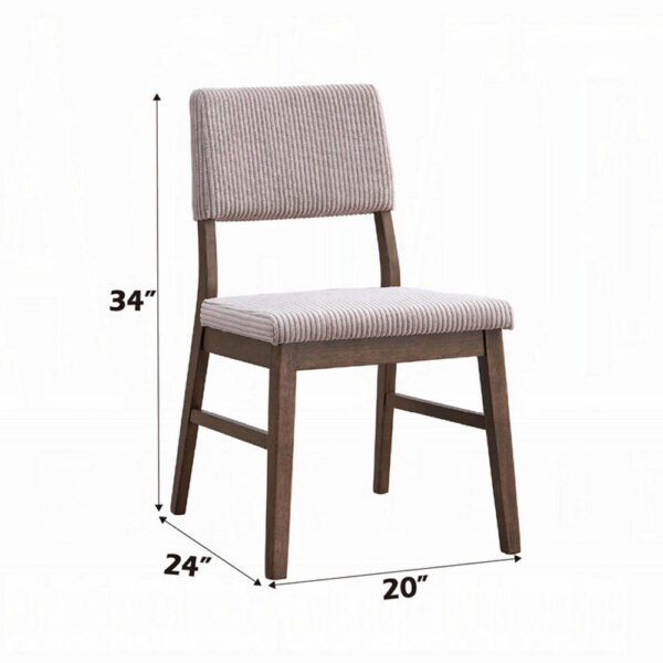 1502202669924543c8d60.jpeg Koen Dining Side Chair Set of 2, Beige Corduroy Cushion, Walnut Brown