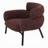 15022026699245e7b0271.jpeg Meru Sofa Chair, Curved Back Maroon Red Tweed Fabric, Black Metal Legs