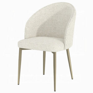 Geru Dining Side Chair Set of 2, Padded Curved Back Contemporary White