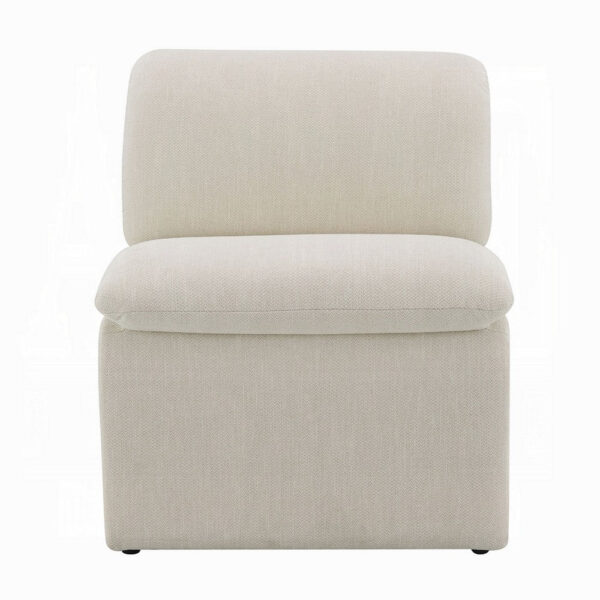 Kami Accent Chair, Curved Open Base, Armless Modern Ivory Boucle