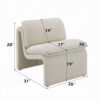 Kami Accent Chair, Curved Open Base, Armless Modern Ivory Boucle