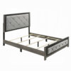 Joho Queen Bed with Gray Diamond Button Tufted Upholstery, Modern Gray