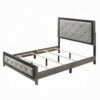 Joho Queen Bed with Gray Diamond Button Tufted Upholstery, Modern Gray