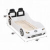 150220266992466c613dc.jpeg Corey Twin Size White Car Bed, Wheel Trim, Built-In LED, White Wood