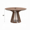 Koen Round Dining Table, Scandinavian Style, Walnut Brown Wood 47 Inch