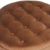Jo Storage Ottoman, 28 Inch Round Tufted Lift Top, Spice Brown Velvet