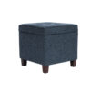 150220266992474ac8cce.jpeg Hery Storage Ottoman, 18 Inch Square Tray Top, Navy Blue Woven Fabric