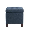150220266992474cbd47a.jpeg Hery Storage Ottoman, 18 Inch Square Tray Top, Navy Blue Woven Fabric