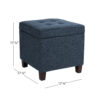 15022026699247528e525.jpeg Hery Storage Ottoman, 18 Inch Square Tray Top, Navy Blue Woven Fabric