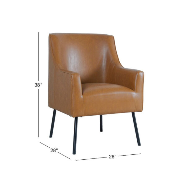 1502202669924808d61d7.jpeg Sune Accent Chair, Brown Faux Leather and Matte Black Metal Legs