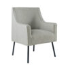 Sune Accent Chair, Light Gray Polyester and Matte Black Metal Legs