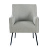 Sune Accent Chair, Light Gray Polyester and Matte Black Metal Legs