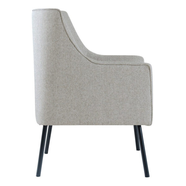 Sune Accent Chair, Light Gray Polyester and Matte Black Metal Legs
