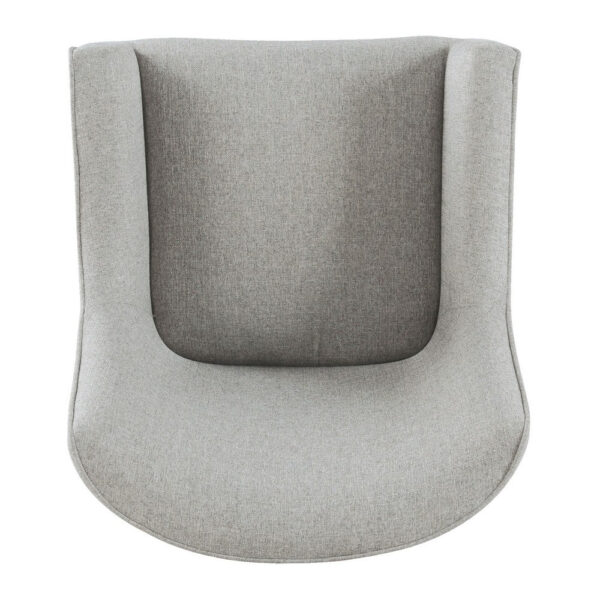 Sune Accent Chair, Light Gray Polyester and Matte Black Metal Legs